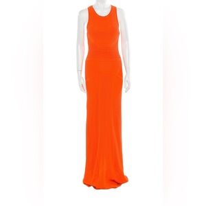 Vibrant Orange Sleeveless Maxi Dress